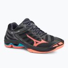 Tinklinio bateliai Mizuno Wave Voltage 2 black/neon flame/peacock blue