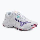 Moteriški tinklinio batai Mizuno Wave Lightning Z8 balti/violetiniai indigo/camelliaros