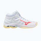 Moteriški tinklinio batai Mizuno Wave Voltage 2 Mid white/calypso coral/pale banan