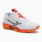 Batai rankiniam Mizuno Wave Stealth 6 white/fiery coral 2/citrus