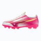 Vaikiški futbolo batai Mizuno Alfa III Select Jr FG white/fuchsia purple