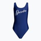 Speedo Logo Deep U-Back vientisas maudymosi kostiumėlis tamsiai mėlynas 8-00307614518