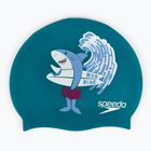 Speedo Printed Silicone Junior vaikiška plaukimo kepuraitė tamsiai mėlyna 8-0838614637