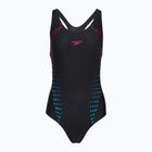 Moteriškas vientisas maudymosi kostiumėlis Speedo Allover Panel Laneback black/purple