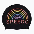 "Speedo" spausdinta silikoninė vaivorykštinė plaukimo kepuraitė
