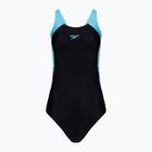 Moteriškas vientisas plaukimo kostiumas Speedo Colourblock Splice Muscleback black/sweet purple/picton blue