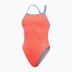 Moteriškas vientisas plaukimo kostiumas Speedo Solid Vback disco peach/curious blue