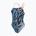 Vientisas plaukimo kostiumas Speedo Allover Digital Lattice Tie-Back black/picton blue/siren red