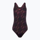 Vientisas plaukimo kostiumėlis Speedo HyperBoom Allover Medalist black/plum dandy/siren red