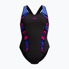 Moteriškas vientisas maudymosi kostiumėlis Speedo Placement Laneback zoom boom placement/speedo black