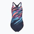Moteriškas vientisas plaukimo kostiumas Speedo Digital Placement Medalist zoom boom/true navy