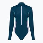 Moteriškas vientisas plaukimo kostiumėlis Speedo Zip Colorblock dark teal