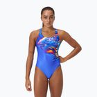 Moteriškas vientisas maudymosi kostiumėlis Speedo Placement Digital Powerback molten blend/cobalt pop