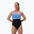 Moteriškas vientisas maudymosi kostiumėlis Speedo Shaping Contour Eclipse Printed indigo glow