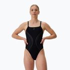 Moteriškas vientisas maudymosi kostiumėlis Speedo Printed Active Back juodas