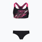 Dviejų dalių maudymosi kostiumėlis vaikams Speedo Medley Logo Racerback 2pc anthracite/pink