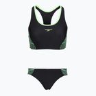 Moteriškas dviejų dalių maudymosi kostiumėlis Speedo Placement Raceback 2pc anthracite/clover