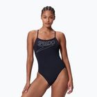 Moteriškas vientisas plaukimo kostiumėlis Speedo Endurance+ Logo Thin Strap anthracite