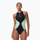 Moteriškas vientisas plaukimo kostiumėlis Speedo Ocean Flex Zip black/pale clover
