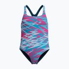 Vaikiškas vientisas plaukimo kostiumėlis Speedo Hyperboom Print Medalist margarita pink