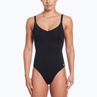 Vientisas moteriškas plaukimo kostiumas Nike Essential V-Neck black