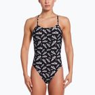 Vientisas moteriškas plaukimo kostiumas Nike Hydrastrong Cutout jet black