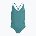 Vaikiškas vientisas maudymosi kostiumėlis Nike Ocean Bound Ripple Texture Lace Up blached turquoise