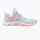 Moteriški tinklinio bateliai Mizuno Wave Momentum Elite blue finch/white/lava orange