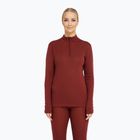 Moteriškas termo džemperis Dovre Wool Zip burgundy