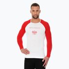 Vyriški termoaktyvūs marškinėliai ilgomis rankovėmis Brubeck LS1319 3D Husar Pro balti/raudoni