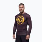 Vyriškas ilgomis rankovėmis rashguardas Pitbull Rashguard Logo Palms brown