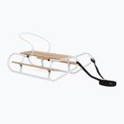 Metalinės rogės HUMBAKA with backrest and footrests white