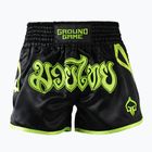 Vyriški Ground Game Muay Thai Neon treniruočių šortai juoda/žalia neoninė