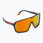 Rudy Project Spinshield mėlyni, tamsiai matiniai/daugiabriauniai oranžiniai dviratininkų akiniai SP7240470000