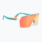 Rudy Project Spinshield baltos ir vandens matinės/daugiabriaunės oranžinės spalvos dviratininkų akiniai SP7240580003