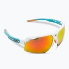 Rudy Project Deltabeat balti smaragdiniai matiniai / daugiaspalviai oranžiniai akiniai nuo saulės SP7440580000