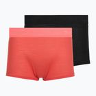 Moteriškos termoaktyvios trumpikės Devold Breeze Merino 150 Hipser 2 pack black/coral