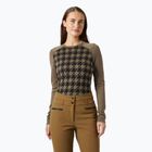 Moteriški termoaktyvūs marškinėliai Helly Hansen Lifa Merino Midweight Graphic Crew sepia houndstooth aop
