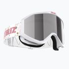 Vaikiški slidinėjimo akiniai Bliz Liner Jr white pink logo/pink&silver mirror