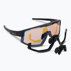 Bliz Vision Nano Optics Nordic Light S2 matiniai juodi/šviesiai koraliniai/oranžiniai mėlyni kelių dviračių akiniai