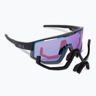 Bliz Fusion Nano Optics Nordic Light S2 matiniai juodi/begonia/violetiniai mėlyni daugiafunkciniai dviračių akiniai