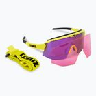 Bliz Breeze S3+S1 matiniai neoninės geltonos/rudos violetinės/rožinės spalvos dviratininko akiniai