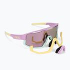 Bliz Fusion matiniai pasteliniai violetiniai geltoni logotipai / rudi rožiniai kelių dviračių akiniai