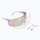 POC Propel purpuriniai kvarciniai permatomi / skaidrūs kelių sidabro spalvos dviratininkų akiniai