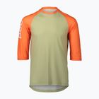 Vyriški POC MTB Pure 3/4 prehnite green/zink orange dviratininkų marškinėliai