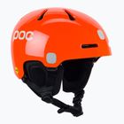 Vaikiškas slidinėjimo šalmas POC POCito Fornix MIPS fluorescencinės oranžinės spalvos