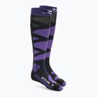 "X-Socks Ski Control 4.0" slidinėjimo kojinės su anglies melanžu ir violetine spalva