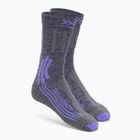 Moteriškos trekingo kojinės X-Socks Trek X Merino grey purple melange/grey melange