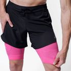 Vyriški bėgimo šortai X-Bionic Efektor 2in1 x black/neo pink