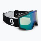 Slidinėjimo akiniai SCOTT Shield black/white/amp aurora green chrome